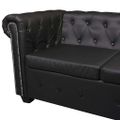 vidaXL Rohová pohovka Chesterfield, 5-miestna, čierna, umelá koža