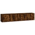 vidaXL 4-dielna súprava TV skriniek dymový dub spracované drevo