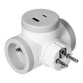 Rozbočovacia zásuvka ORNO OR-AE-13281/G s USB nabíjačkou, bielo-šedá Rozbočovacia zásuvka ORNO OR-AE-13281/G s USB nabíjačkou, bielo-šedá