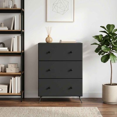 vidaXL Zásuvkový kabinet 66 x 34,5 x 90 cm Kompozitné drevo Čierna