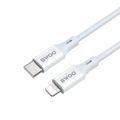 BWOO kábel USB-C - Lightning 2m 27W ABS + TPE biely
