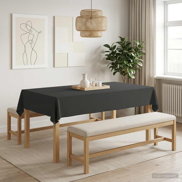 vidaXL Uterák na stôl 5 ks Obdĺžnikový Tmavosivá 110 x 160 cm