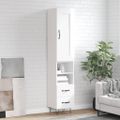 vidaXL Vysoká skrinka biela 34,5x34x180 cm spracované drevo