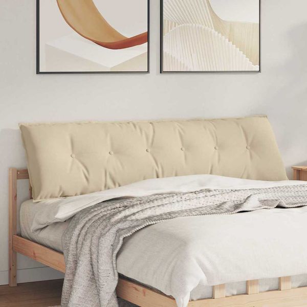 vidaXL Poduška na chrbát Krémová 180 x 50 cm Mikrovlákno