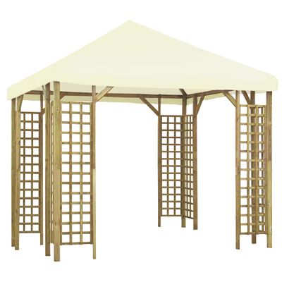 vidaXL Altánok 3x3 m, krémovo biely