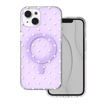 Puzdro Bubble Dots Mag pre iPhone 13 / 14 6,1" fialová