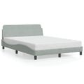 vidaXL Rám postele Dover bledosivý 140x190 cm zamat