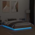 vidaXL Rám postele s LED svetlami dub sonoma 140x190 cm