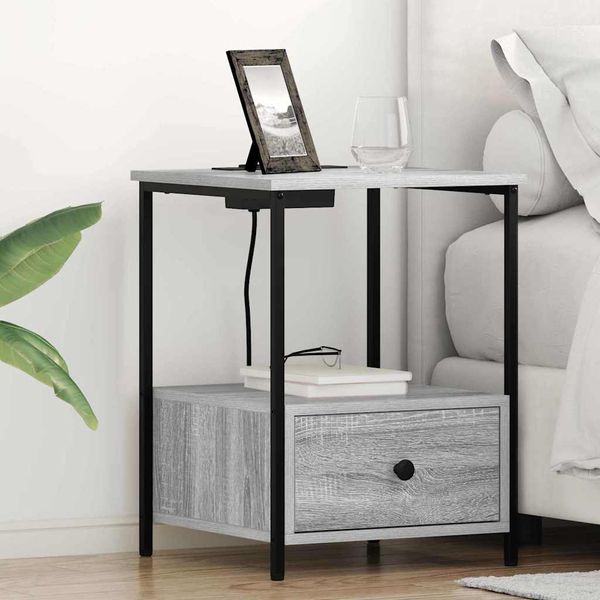 vidaXL Nočný stolík 2 pcs Sivý Sonoma 42 x 41 x 56 cm Kompozitné drevo