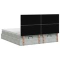 vidaXL Ottoman posteľ s matracom a LED Svetlosivá 180 x 200 cm Zamat