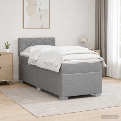 vidaXL Posteľ boxspring s matracom Svetlosivá 80 x 200 cm Látka
