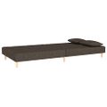 vidaXL 2-miestna rozkladacia pohovka s 2 vankúšmi, hnedá, látka