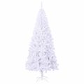 vidaXL Umelý vianočný stromček s 300 LED-i Biela 210 cm PVC a oceľ