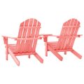 vidaXL Záhradné stoličky Adirondack+stolík, jedľový masív, ružové
