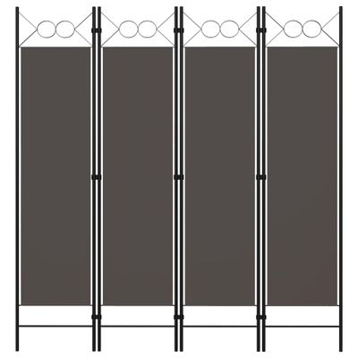 vidaXL Paraván so 4 panelmi, antracitový 160x180 cm