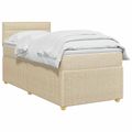 vidaXL Posteľ boxspring s matracom Krémová 80 x 200 cm Látka