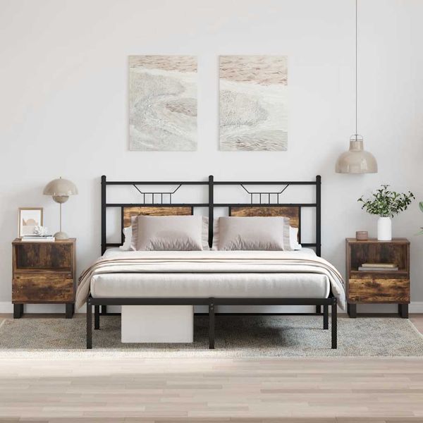 vidaXL Nočné stolíky 2 ks dymový dub 40x35x50 cm kompozitné drevo