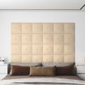 vidaXL Nástenné panely 12 ks krémové 30x30 cm látkové 1,08 m²