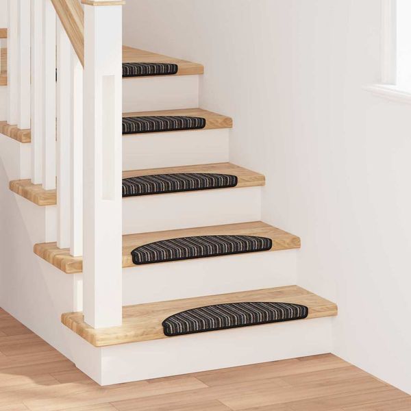 vidaXL Samolepiace schodové rohože 15 pcs Antracit 56 x 17 x 3 cm