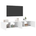 vidaXL TV nástenné skrinky s LED svetlami 2 ks biele 80x35x31 cm