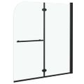 vidaXL Skladací sprchový kút 2 panely 120x140 cm ESG čierny