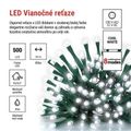LED vianočná reťaz, 50 m, vonkajšia aj vnútorná, studená biela, programy, časovač