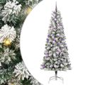 vidaXL Umelý Sklápací Vianočný Stromček 300 LED Zelená a biela 240 cm