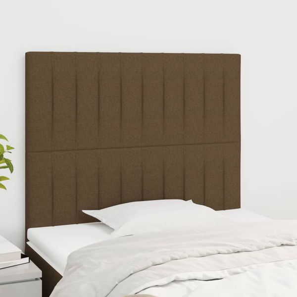 vidaXL Čelo postele tmavohnedé 80x5x118/128 cm látkové
