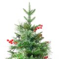 vidaXL Osvetlený vianočný stromček so šiškami, zelený 195 cm, PVC a PE