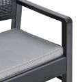 vidaXL 2-miestna záhradná lavička s vankúšmi antracitová 120 cm plastová