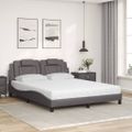 vidaXL Posteľ Viana s matracom sivá 160x200 cm umelá koža
