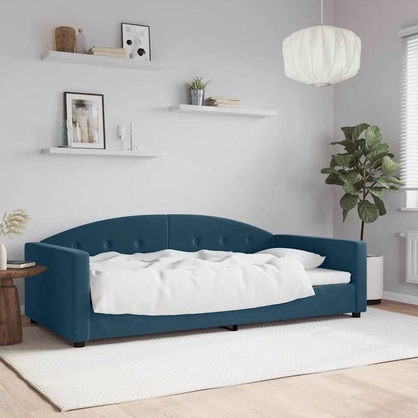 vidaXL Denná posteľ modrá 100x200 cm zamat