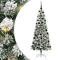 vidaXL Umelý Sklápací Vianočný Stromček 300 LED Zelená a biela 180 cm
