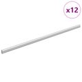 vidaXL Tyč do skrine 12 ks Strieborná 764 x 15 x 29 mm