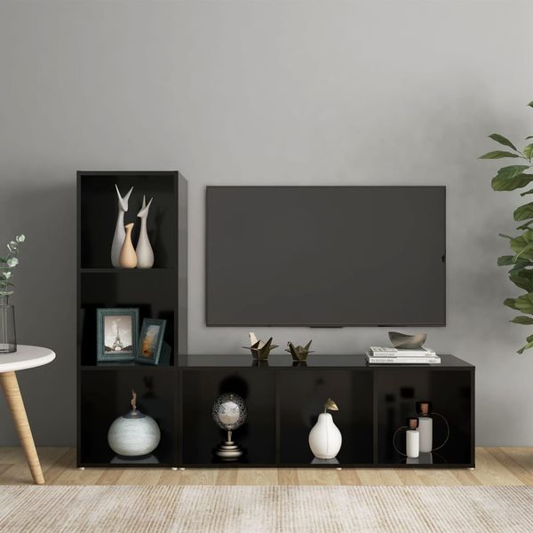 vidaXL TV skrinky 2 ks čierne 107x35x37 cm drevotrieska