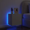 vidaXL TV nástenná skrinka s LED svetlami biela 40,5x35x40 cm