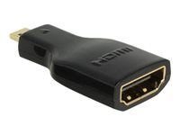 HDMI adaptér – 19-pinový micro HDMI typ D s kolíkmi (samec) na HDMI so zdierkami (samica) – čierna – podporuje 4K