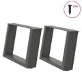 vidaXL Nohy konferenčného stolíka v tvare U, 2 ks, antracitové, 40 x (30-31) cm, oceľ