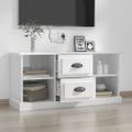vidaXL TV skrinka lesklá biela 99,5x35,5x48 cm kompozitné drevo