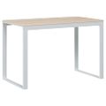 vidaXL Počítačový stôl biely a dubový 110x60x73 cm drevotrieska
