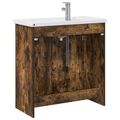 vidaXL Sada kúpeľňového nábytku Dymový dub 81 x 40 x 84,5 cm