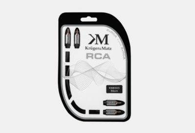 Kábel Audio Kruger&Matz KM0303 2RCA-2RCA Cinch 0,5m Kábel Audio Kruger&Matz KM0303 2RCA-2RCA Cinch 0,5m