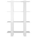 vidaXL Knižnica/deliaca stena lesklá biela 80x30x123,5 cm