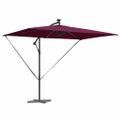 vidaXL Slnečník 294 x 200 x 270 cm Polyester a hliník Bordeaux červená