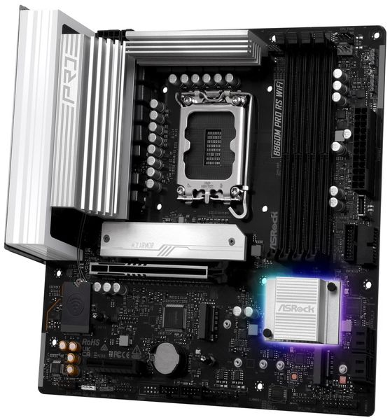 ASRock B860M Pro RS WiFi / Intel B860 / LGA1851 / 4x DDR5 / 3x M.2 / HDMI / DP / USB-C / WiFi / mATX