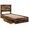 vidaXL Úložná posteľ Dymová dub 90 x 200 cm Kompozitné drevo
