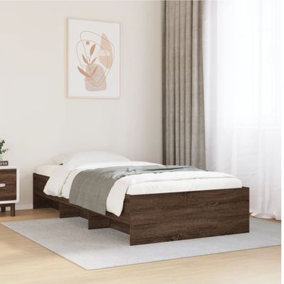 vidaXL Posteľný rám bez matraca hnedý dub 90x200 cm kompozitné drevo