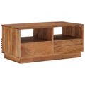 vidaXL Ručne vyrobený konferenčný stôl Teak hnedá 85 x 45,5 x 40 cm