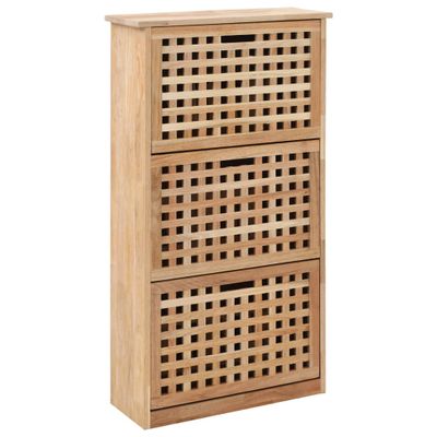 vidaXL Botník z orechového dreva 55x20x104 cm