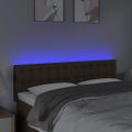 vidaXL Čelo postele s LED tmavohendé 144x5x78/88 cm látka